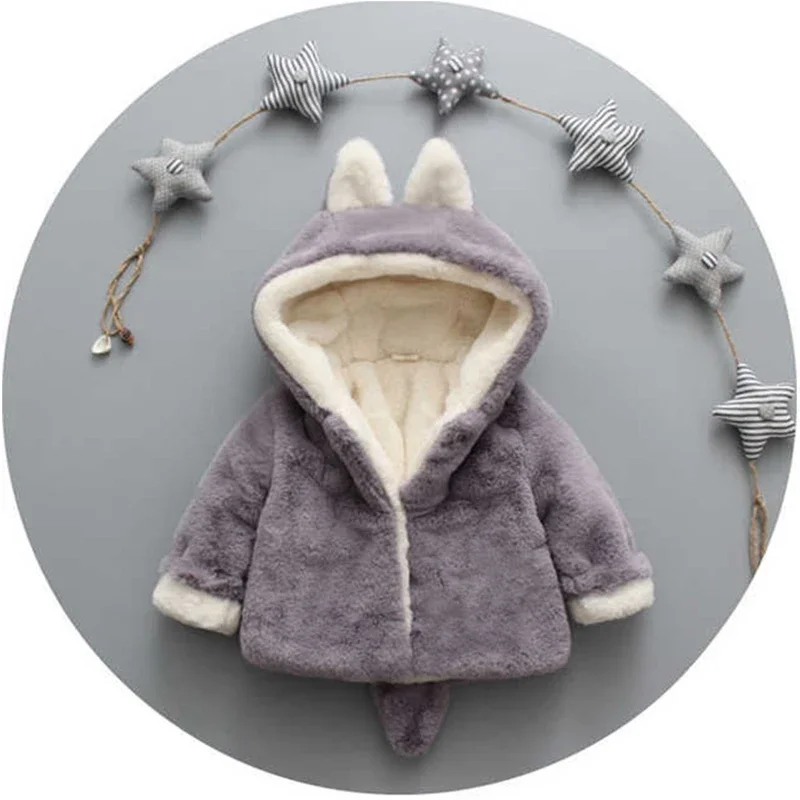 Cute Cat Ears Plush Baby Jacke - Winter Clothing Toddler Girl recension och pris