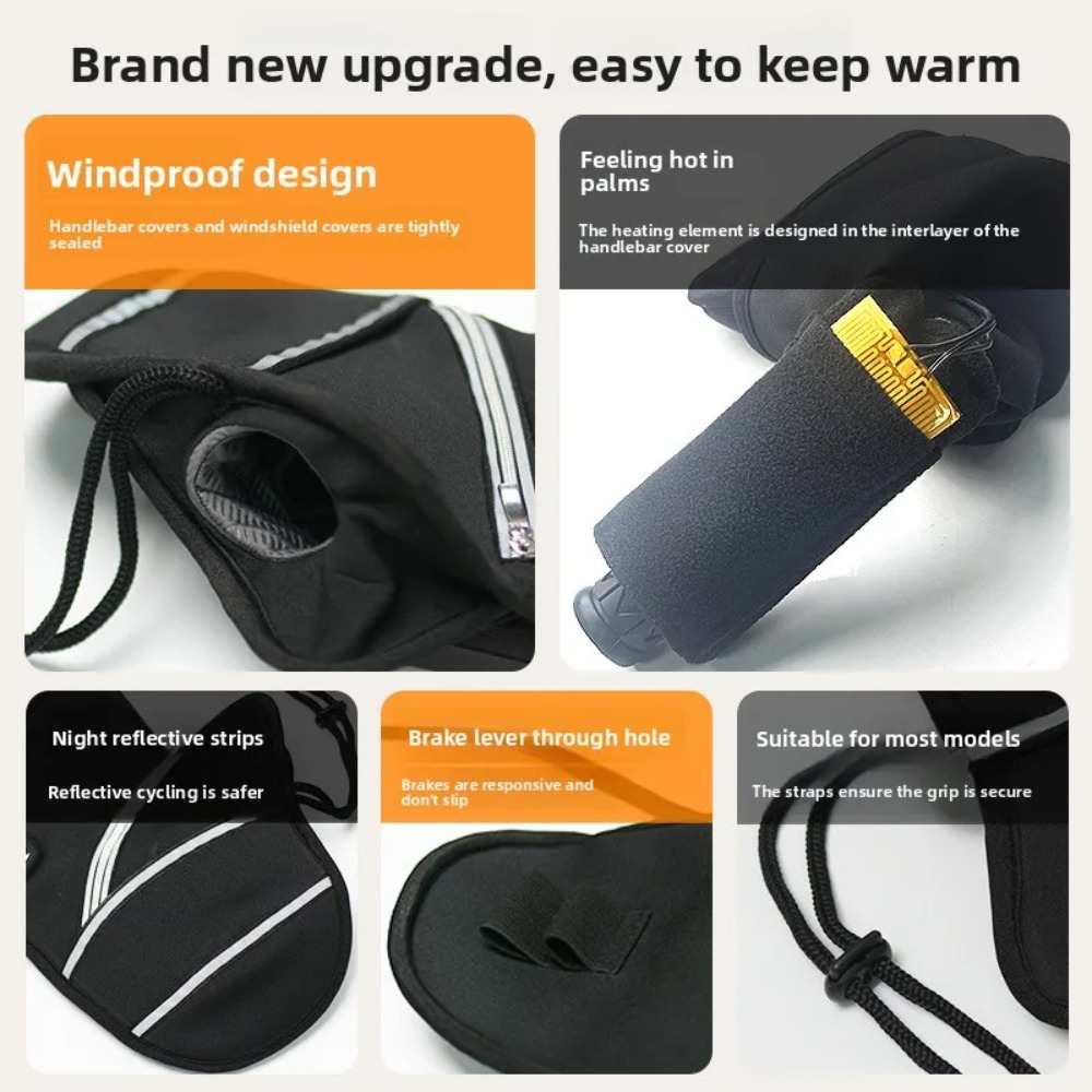 Motorcycle Handlebar Covers Wi - Heated Gloves Electric recension och pris